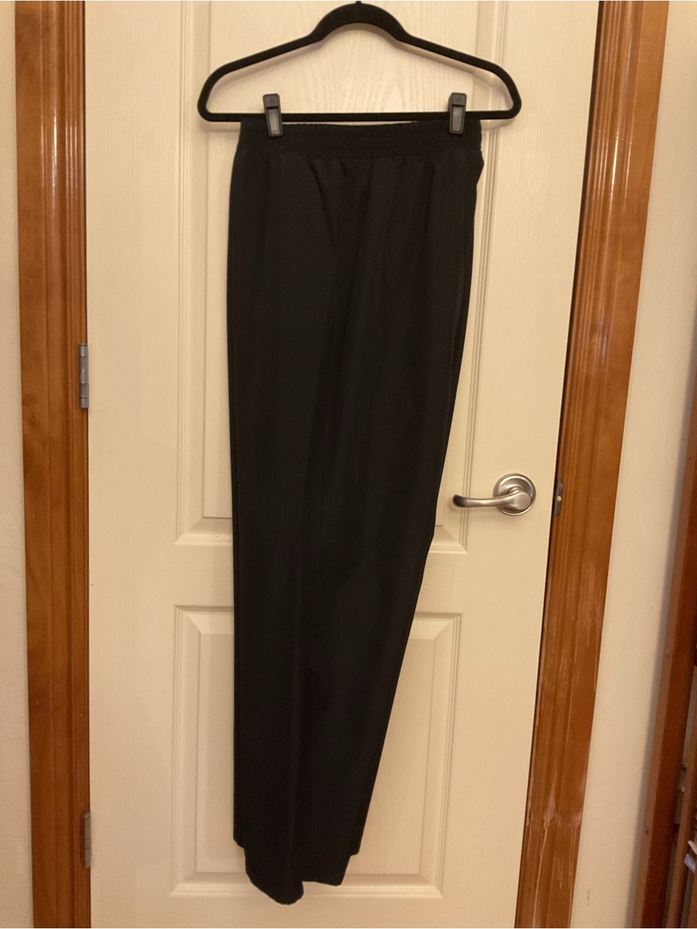 Woman Within Black Dress Pants with Bright Sheen 24W Elastic Waist